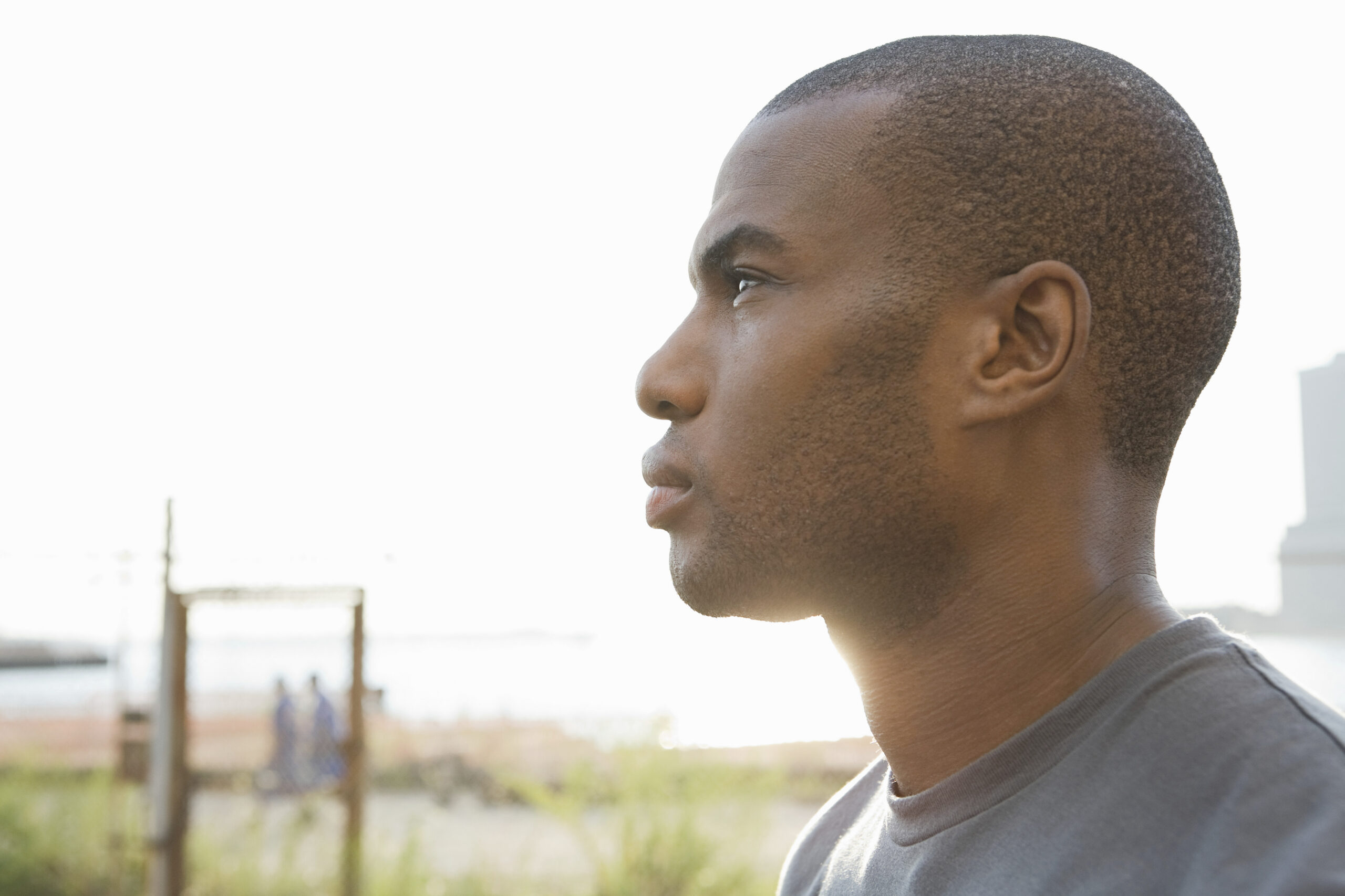Profile of a man looking away